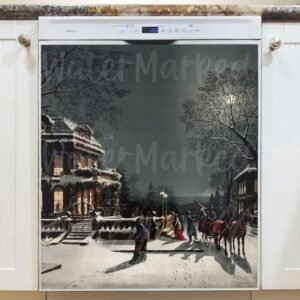 Christmas Eve by J. Hoover Magnetic Dishwasher Door Cover
