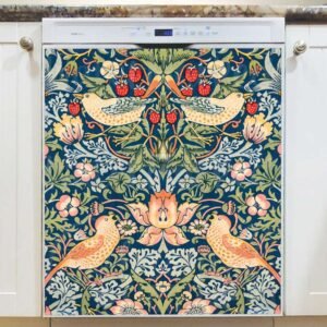 Strawberry Thief by William Morris Magnetic Dishwasher Door Cover