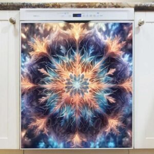 Abstract Snowflake Mandala Magnetic Dishwasher Door Cover
