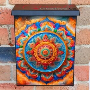 Whimsical Colorful Mandala Colonial Mailbox Cover