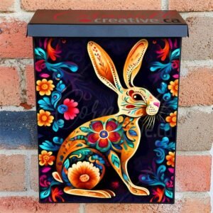 Bohemian Folklore Rabbit Colonial Mailbox Cover