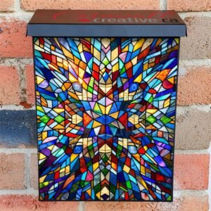 Stained Glass Ethnic Pattern Colonial Mailbox Cover