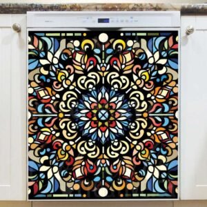 Stained Glass Mandala Design 2 Magnetic Dishwasher Door Cover