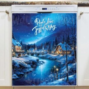 Peaceful Christmas Night Magnetic Dishwasher Door Cover