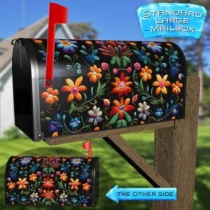 Little Polish Folklore Flowers Rural Farm Mailbox Cover