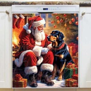Santa and His Dog Magnetic Dishwasher Door Cover