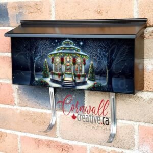 Stained Glass Christmas Gazebo Wall-mounted Townhouse Mailbox Cover