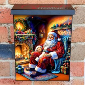 Tired Santa Claus Colonial Mailbox Cover