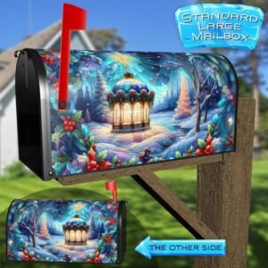 Stained Glass Winter Gazebo Rural Farm Mailbox Cover