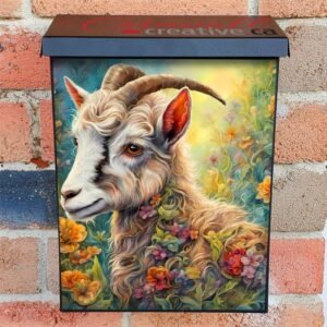 Pretty Goat in the Meadow Colonial Mailbox Cover