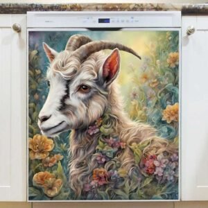Pretty Goat in the Meadow Magnetic Dishwasher Door Cover
