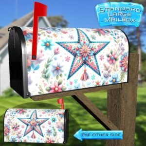 Cute Folk Star and Flowers Rural Farm Mailbox Cover