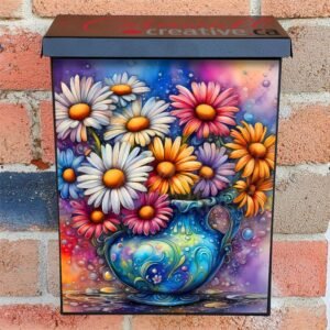 Whimsical Colorful Daisies Colonial Mailbox Cover