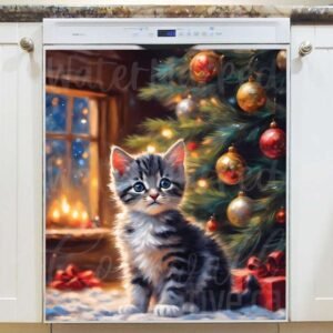 First Kitten’s Christmas Magnetic Dishwasher Door Cover