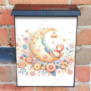 Scandinavian Folklore Moon and Girl Colonial Mailbox Cover