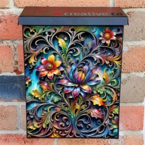 Forged Iron Flowers and Vines Colonial Mailbox Cover