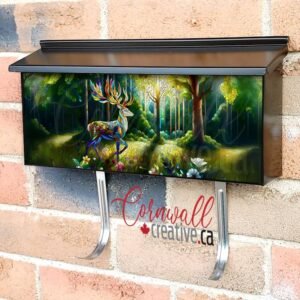 Fantasy Stained Glass Deer Wall-mounted Townhouse Mailbox Cover