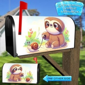 Cute Sloth and His Pet Snail Rural Farm Mailbox Cover