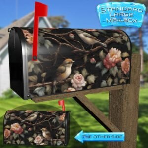 Little Birds and Pink Roses Rural Farm Mailbox Cover