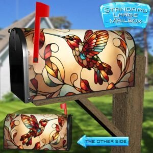 Stained Glass Little Hummingbird Rural Farm Mailbox Cover