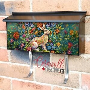 Folklore Hare and Flowers Wall-mounted Townhouse Mailbox Cover