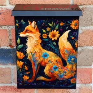 Bohemian Floral Folk Fox Colonial Mailbox Cover