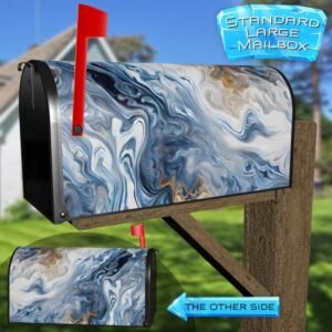 Dark Blue Marble Design Rural Farm Mailbox Cover