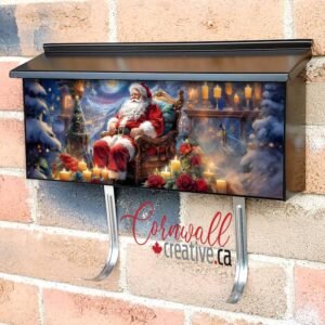 Santa in His Chair Wall-mounted Townhouse Mailbox Cover