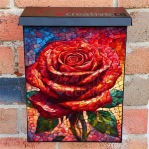 Beautiful Mosaic Rose Colonial Mailbox Cover