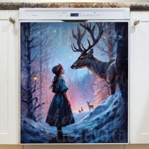 The Maiden and a Deer Magnetic Dishwasher Door Cover