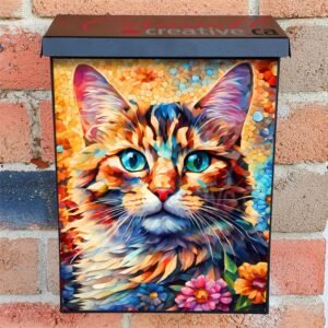 Beautiful Mosaic Cat Colonial Mailbox Cover