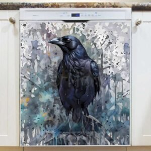 Halloween Raven Magnetic Dishwasher Door Cover