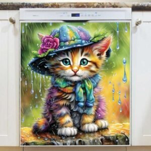 Little Lady Kitten Magnetic Dishwasher Door Cover