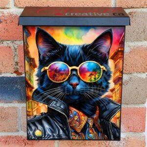 Cool California Black Cat  Colonial Mailbox Cover