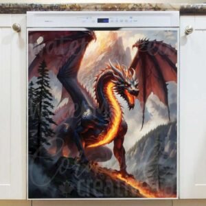 Beautiful Dragon on the Hill Magnetic Dishwasher Door Cover