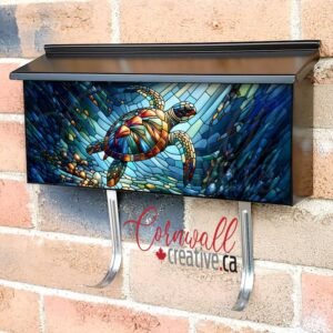 Stained Glass Turtle Wall-mounted Townhouse Mailbox Cover