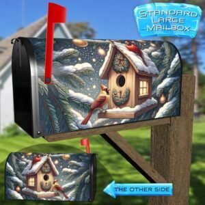 Christmas Cardinals Rural Farm Mailbox Cover