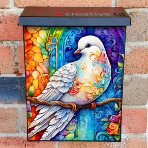 Beautiful White Dove 4 Colonial Mailbox Cover