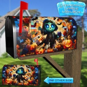 Stained Glass Halloween Zombie 2 Rural Farm Mailbox Cover