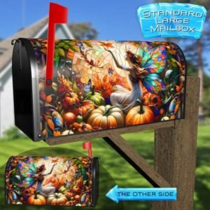 Stained Glass Autumn Angel Rural Farm Mailbox Cover