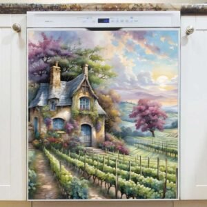Beautiful Vineyard Cottage Magnetic Dishwasher Door Cover