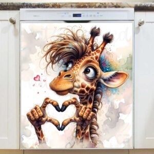 Adorable Giraffe  Magnetic Dishwasher Door Cover