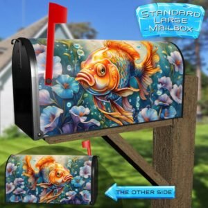 Pretty Yellow Goldfish Rural Farm Mailbox Cover