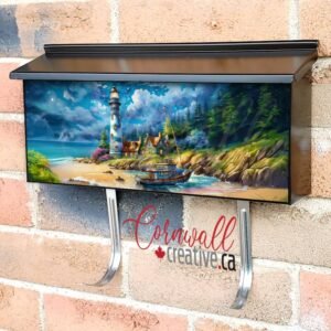Lighthouse and Fishing Boat Wall-mounted Townhouse Mailbox Cover