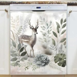 Bohemian Forest Elk Magnetic Dishwasher Door Cover