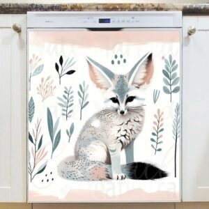 Cute Boho Fennec Fox Magnetic Dishwasher Door Cover