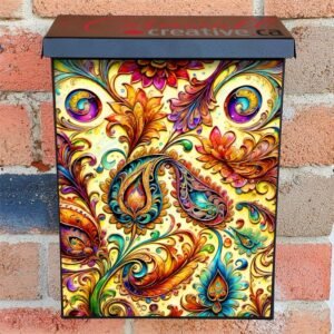 Indian Paisley Design  Colonial Mailbox Cover