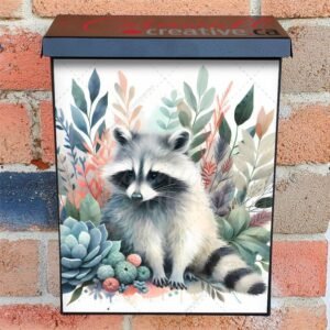 Bohemian Raccoon in the Meadow Colonial Mailbox Cover