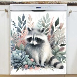 Bohemian Raccoon in the Meadow Magnetic Dishwasher Door Cover