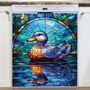 Stained Glass Duck Magnetic Dishwasher Door Cover